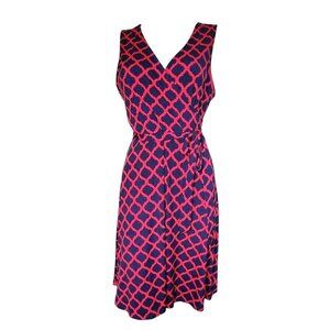Mix by 41 Hawthorn Dress Womens L Large Pink Blue Stitch Fix Kassidy Faux Wrap